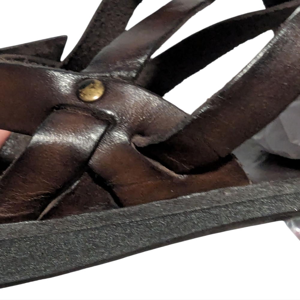 Brador Women's Luke Schuhe Dark Brown Leather Sandal Size 38.Made In Italy - Picture 15 of 15